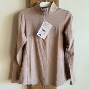 NWT Rhoback Women’s Performance Q-Zip Pullover - Heather Sepia Medium LOGO